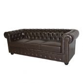 ΚΑΝΑΠΕΣ 3ΘΕΣΙΟΣ T.CHESTERFIELD HM3009.01 ΤΕΧΝΟΔΕΡΜΑ ΣΚΟΥΡΟ ΚΑΦΕ