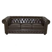 ΚΑΝΑΠΕΣ 3ΘΕΣΙΟΣ T.CHESTERFIELD HM3009.01 ΤΕΧΝΟΔΕΡΜΑ ΣΚΟΥΡΟ ΚΑΦΕ