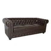 ΚΑΝΑΠΕΣ 3ΘΕΣΙΟΣ T.CHESTERFIELD HM3009.01 ΤΕΧΝΟΔΕΡΜΑ ΣΚΟΥΡΟ ΚΑΦΕ